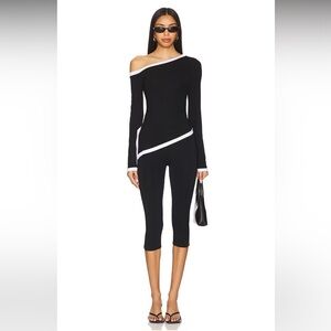 Revolve/Superdown Black and White Off-Shoulder/Jordyn Top